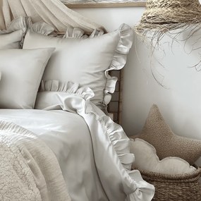 Junior obliečky s volánikmi svetlo šedá 100x135cm