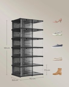 Úložný box Axel, sada 12ks, 35,5x25,6x17,6 cm, čierna