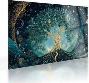 Sklenený obraz – Strom života vo vesmíre (70x50 cm)