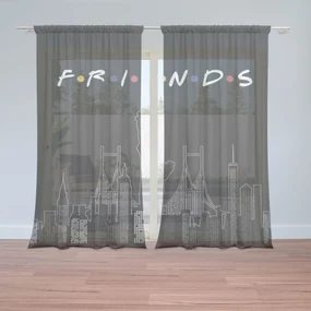 Sablio Záclony Seriál Priatelia FRIENDS Obrysy: 2ks 150x250cm