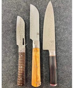 zavírací nůž Santoku Olive Guillotine AUS-10 Sanmai