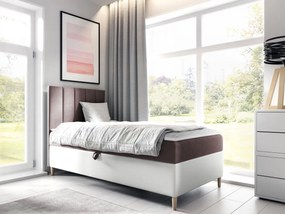 Kontinentálna posteľ Junior Kamire 1, Strana: ľavá, Rozmer postele: 80x200, Dostupné poťahy: ekokoža Soft 017 (biela) + Fresh 09