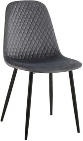 Stolička Giverny zamat - tmavo šedá