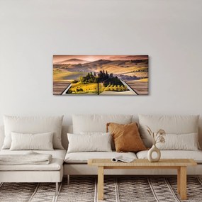 Obraz krajiny v knihe (120x50 cm)