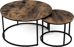 Sada 2 konferenčných stolíkov old wood AF-3002 OLW