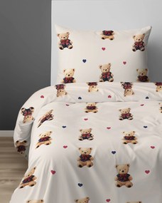 Posteľná obliečka Teddy Hearts 140x200/70x80 cm – 100 % bavlna