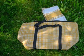 Štýlový set plážovej tašky + osušky HAMAM 75x150 cm, okrovo žltý