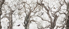 Obraz - Lesný vzor, kresba (120x50 cm)