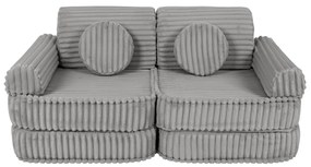 MeowBaby® Churros detská pohovka Plus, Moon Dust Grey