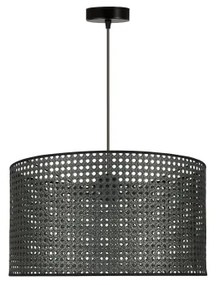 Duolla - Luster na lanku ROLLER RATTAN 1xE27/15W/230V pr. 45 cm čierna