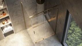 Rea Montana, sprchová kabína s posuvnými dverami 100x80cm, 6mm číre sklo, zlatý matný profil, KPL-K2507