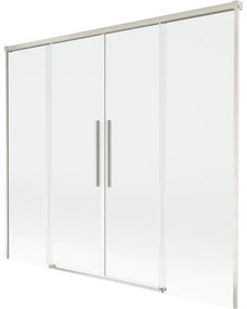 Mexen Rox, 2-krídlová posuvná vaňová zástena 170 x 150 cm, 8mm číre sklo, oceľový profil, 8C9-170-002-97-00