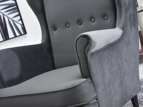 Kreslo ušiak Margis (sivá + biela). Akcia -20%. Vlastná spoľahlivá doprava až k Vám domov. 1136090