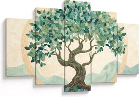 Obraz – Elegantná mozaika so stromom (150x105 cm)