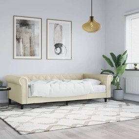 Denná posteľ s matracom krémová 90x200 cm umelá koža 3197721