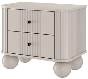 Nočné stolíky Vespera 56 cm - 2 ks - kašmírová / čierna / kašmírové nohy