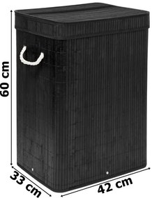 Kôš na bielizeň SOREN 80 l bambusový čierny