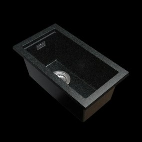 Gamma Decor 2850, 1-komorový granitový drez 280x500x207 mm, čierna so zlatými bodmi, GMA-ZLE000177