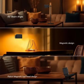 LED Stmievateľná magnetická stolná lampa 4v1 LED/3W/5V 3000-6000K 1800 mAh čierna