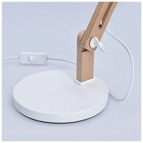 Solight WO57-W − Stolná lampička FALUN 1xE27/25W/230V biela/dub