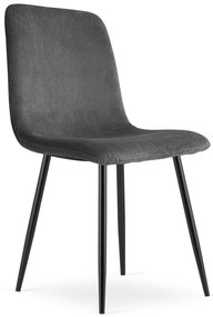 Set dvoch jedálenských stoličiek RIFT sivé / čierne nohy (2 ks)