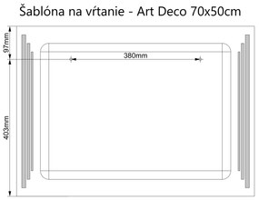 LED zrkadlo Art Deco Vertical 120x70cm studená biela