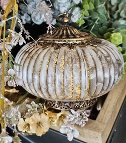 Ružová sklenená svietiaca LED lampáš Balli - Ø 17*14 cm