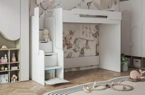 Detská vyvýšená posteľ DORIAN - 200x90 cm - biela