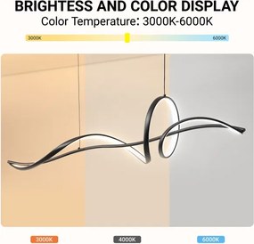 Brilagi - stmievateľný LED luster na lanku SIGNATURE LED/55W/230V 120x23 cm čierny + DO