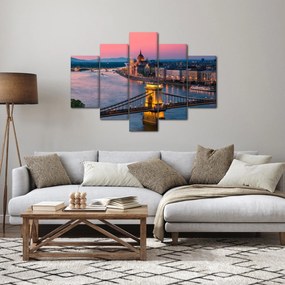 Obraz - Panorama mesta, Budapešť, Maďarsko (150x105 cm)
