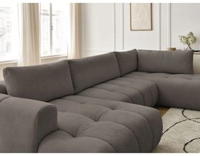 Taupe rozkladacia/s úložným priestorom rohová pohovka (pravý roh/do tvaru "U") Fuji – Bobochic Paris