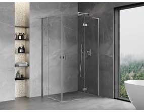 Mexen Mist-H L Duo, 2-krídlový sprchový kút 90 x 115 cm, číre sklo, chrómový profil, 8A5L-090L-115P-01-00