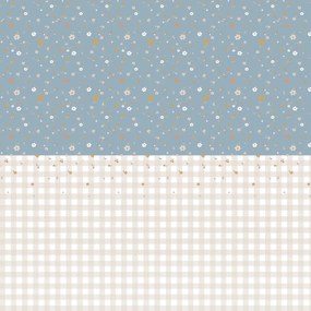 Tapeta boho kocky modrá 280x50 cm