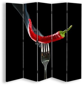 Gario Paraván Chilli papričky na vidličke Rozmery: 180 x 170 cm, Prevedenie: Klasický paraván