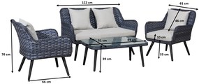 ZÁHRADNÝ SET MODESTO POHOVKA + 2 x KRESLO + STÔL