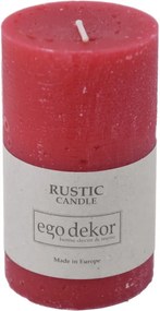 Červená sviečka Rustic candles by Ego dekor Rust, doba horenia 38 h