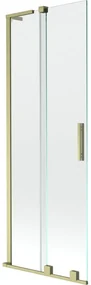 Mexen Velar L, 2-krídlová posuvná vaňová zástena 70 x 150 cm, 8mm číre sklo, zlatý matný profil, 896-070-003-01-55