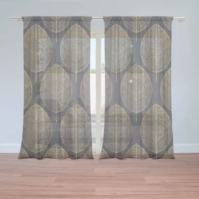 Sablio Záclony Zlaté listy: 2ks 150x250cm