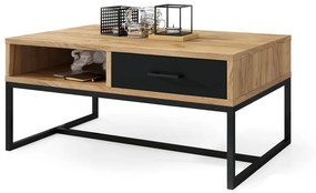 NYX Dub Craft zlatý/Čierna matná - MODERNÝ KONFERENČNÝ STOLÍK SO ZÁSUVKOU, LOFT