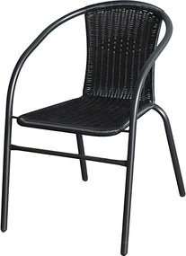 Záhradná stolička 6 ks BISTRO, čierny ratan