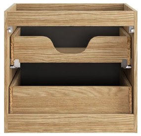 Závěsná skříňka Luxor Black Mona s deskou a umyvadlem 70 cm černá/dub olejovaný