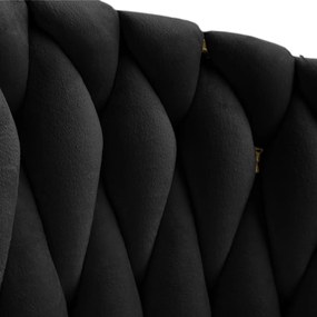 DIZAJNOVÁ STOLIČKA SHELLY ČIERNY ZAMAT + ZLATÁ