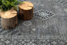 Koberec ANTIGUA 518 76 XX033 OSTA - Rozeta / rám, tmavosivý
