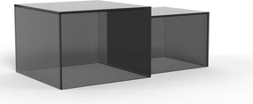 Sivé sklenené konferenčné stolíky v súprave 2 ks 50x50 cm Dice – Actona