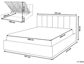 Manželská posteľ 180 cm DARGAN (sivá) (textil) (s roštom a úl. priestorom). Vlastná spoľahlivá doprava až k Vám domov. 1026651
