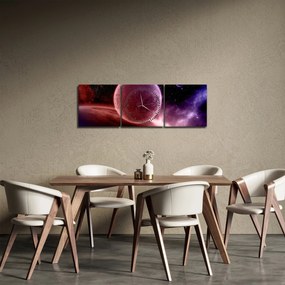 Obraz - Planéta (s hodinami) (90x30 cm)