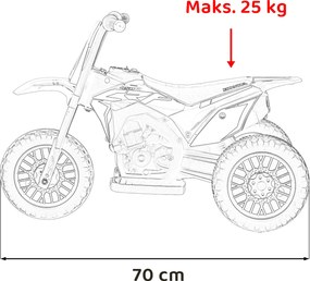 Ramiz Cross Honda CRF 450R batériový bicykel pre deti Zelená + 3 kolesá + gumový behúň + klaksón