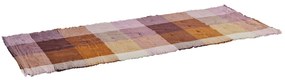 MADAM STOLTZ Ľanový prehoz na posteľ Burnt Orange/Lilac/Bordeaux 70 × 180 cm