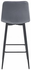 Zamatová barová stolička Florence tmavo sivá