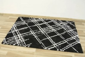 Koberec Boho 668 Romby Kreski krémový / čierny